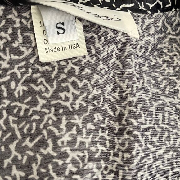 Vintage 70s 80s Cavalluzzi Black White Rayon Oversized Silky Blazer Jacket Small - Picture 6 of 7